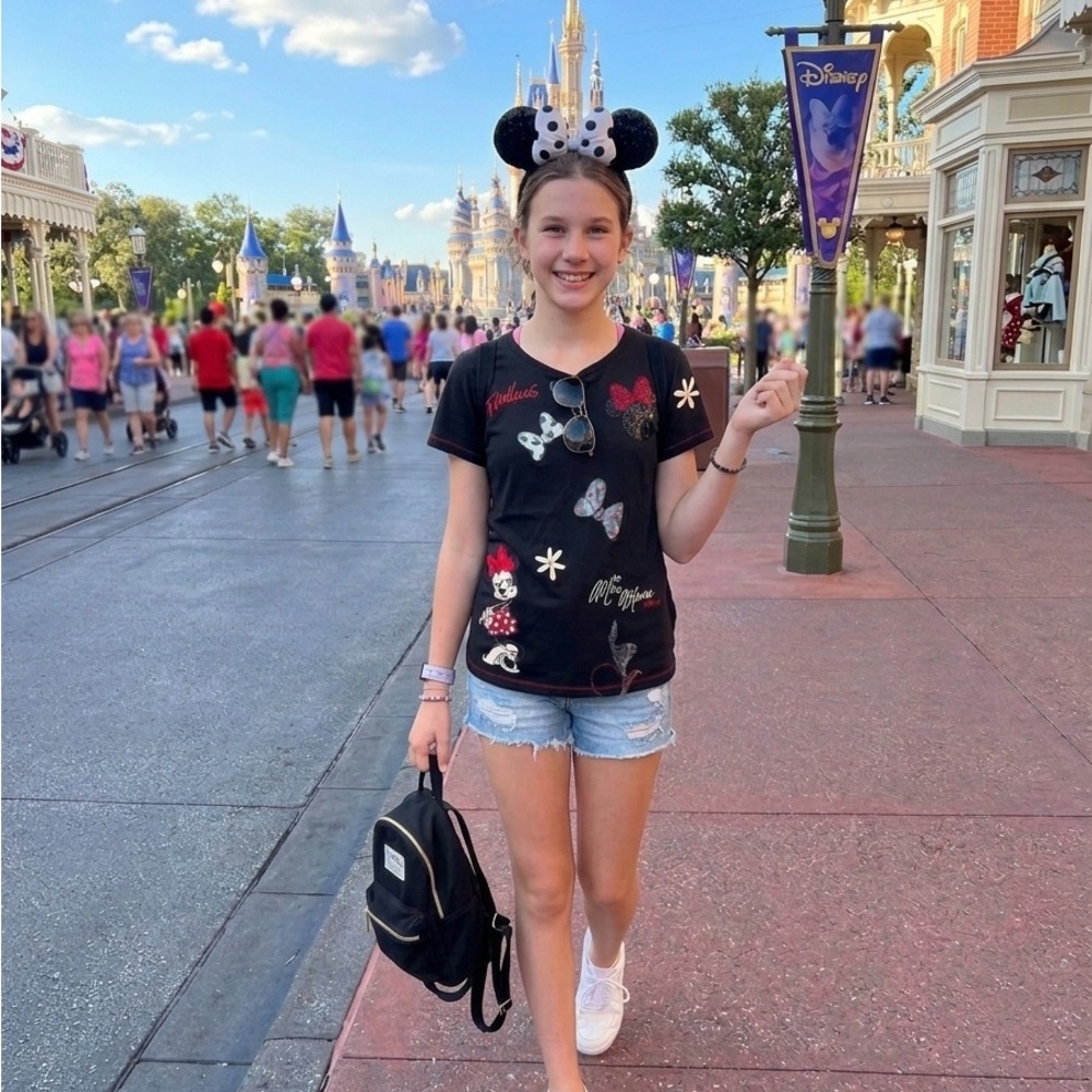 Disney Black Tee with Colorful and blinged out Mickey Mouse Designs